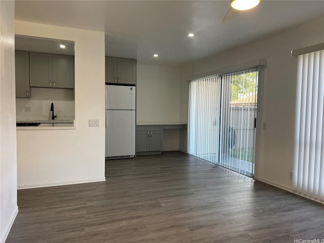 91-1089 Puamaeole St Unit 15D, Ewa Beach, HI 96706 - empty room with dark wood-style floors, recessed lighting, and ceiling fan