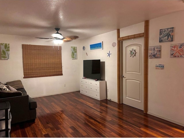 16-1873 34th Ave, Keaau, HI 96749 - living area with ceiling fan and wood finished floors