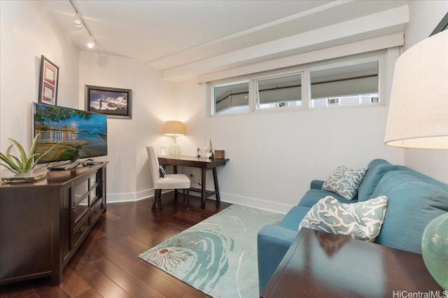 1837 Kalakaua Ave Unit 808, Honolulu, HI 96815 - living area featuring wood-type flooring and rail lighting
