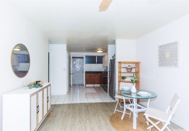 1423 Emerson St Unit 105, Honolulu, HI 96813 - dining room with light wood-style flooring and a ceiling fan