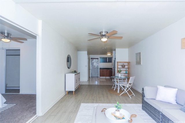 1423 Emerson St Unit 105, Honolulu, HI 96813 - living room featuring a ceiling fan and light wood finished floors