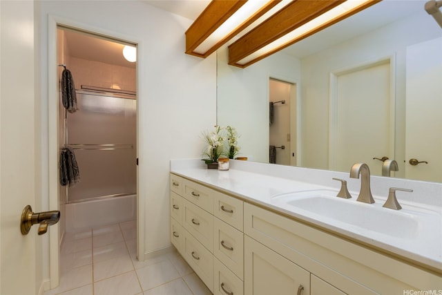 92-1318 Hauone St, Kapolei, HI 96707 - bathroom featuring vanity, tile patterned floors, and shower / bath combination with glass door