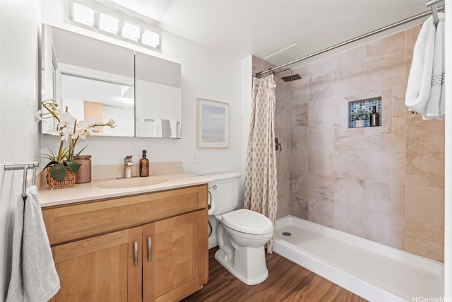 1133 Waimanu St Unit 2503, Honolulu, HI 96814 - full bath with vanity, wood finished floors, and tiled shower