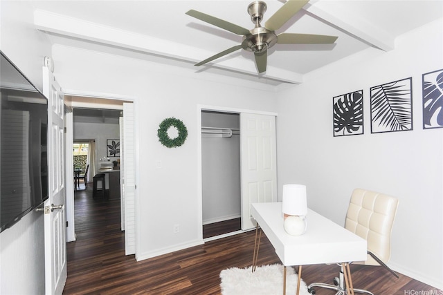 94-559 Makohilani St Unit 1071, Mililani, HI 96789 - office featuring dark wood-style flooring and ceiling fan
