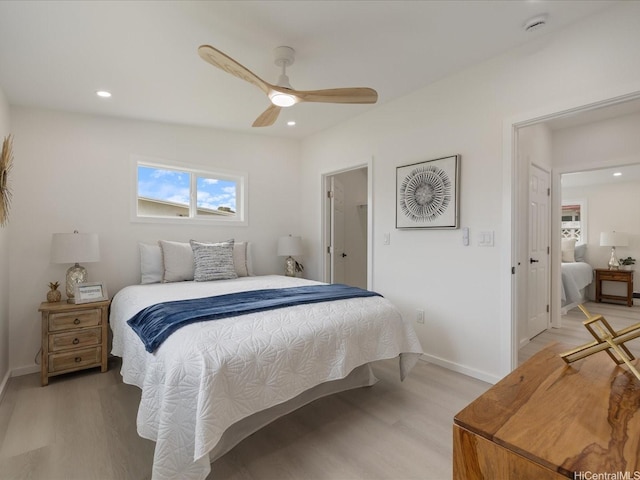 2078 Akaikai Loop, Pearl City, HI 96782 - bedroom with light wood finished floors, ceiling fan, and recessed lighting