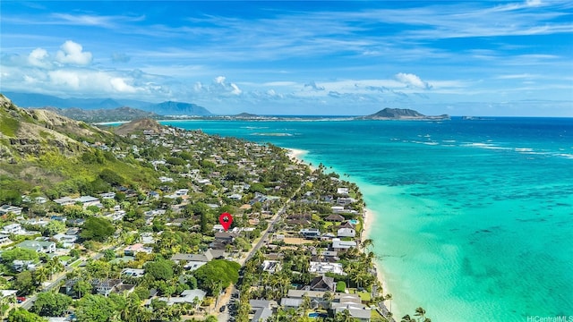 1319 Mokulua Dr, Kailua, HI 96734 - aerial perspective of suburban area featuring a water and mountain view
