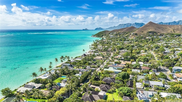 1319 Mokulua Dr, Kailua, HI 96734 - aerial perspective of suburban area with a water and mountain view
