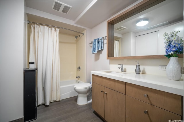 7000 Hawaii Kai Dr Unit 3605, Honolulu, HI 96825 - bathroom featuring vanity, wood finished floors, and shower / tub combo with curtain