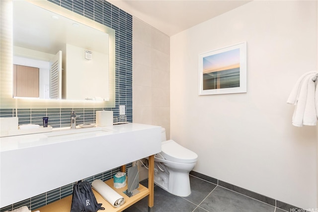 1390 Kapiolani Blvd Unit 3808, Honolulu, HI 96814 - bathroom with tile walls, tile patterned floors, decorative backsplash, and vanity