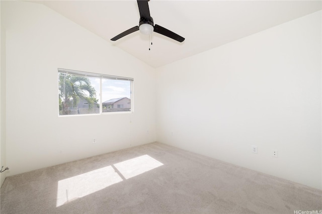 91-1051 Keoneula Blvd Unit E2, Ewa Beach, HI 96706 - empty room featuring carpet flooring, vaulted ceiling, and a ceiling fan
