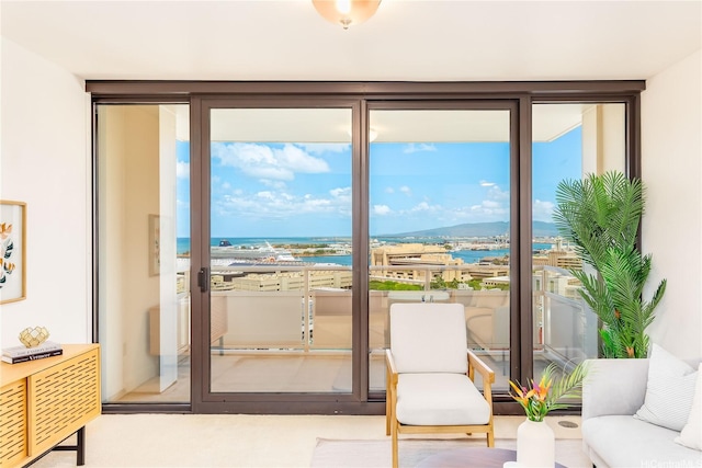 600 Queen St Unit 2103, Honolulu, HI 96813 - entryway with a water view and expansive windows