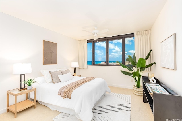 600 Queen St Unit 2103, Honolulu, HI 96813 - carpeted bedroom featuring baseboards and ceiling fan