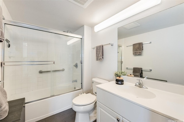 801 S St Unit 3822, Honolulu, HI 96813 - full bathroom with vanity, combined bath / shower with glass door, and wood finished floors
