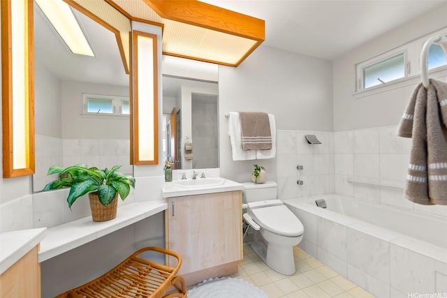 2117 Aulii St, Honolulu, HI 96817 - full bath with vanity, a bath, and tile patterned flooring