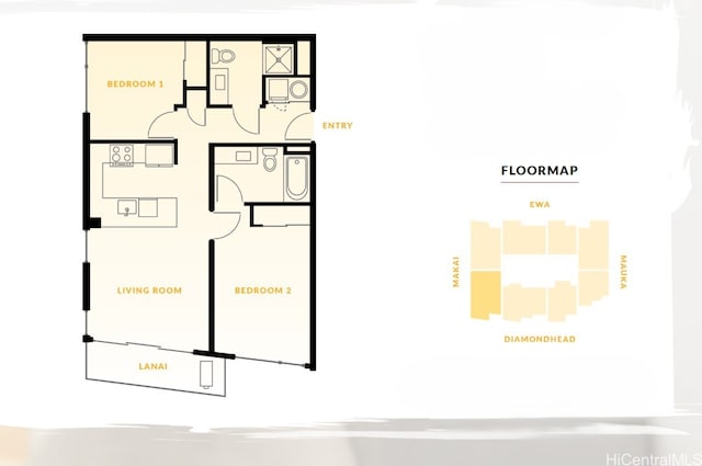 615 Keawe St Unit 3207, Honolulu, HI 96813 - view of room layout