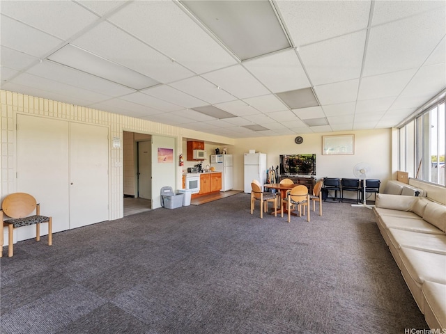 1160 Ala Napunani St Unit 1407, Honolulu, HI 96818 - living area featuring a drop ceiling and carpet