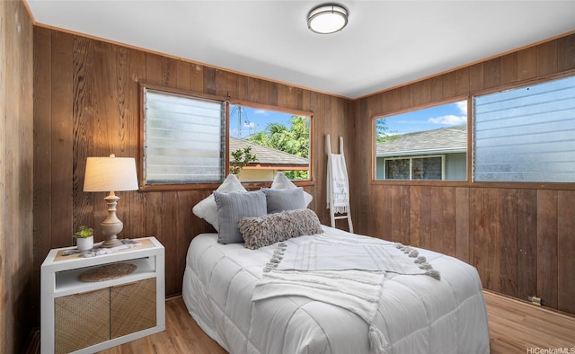 1915 Lohilani St Unit B, Honolulu, HI 96819 - bedroom featuring wood walls and wood finished floors