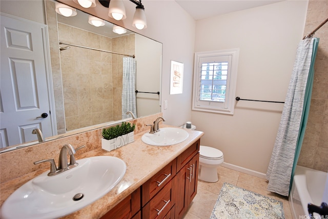 45-521 Halekou Rd Unit B, Kaneohe, HI 96744 - bathroom with tile patterned floors, double vanity, and shower / bath combo