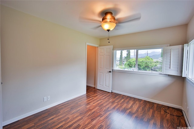 45-521 Halekou Rd Unit B, Kaneohe, HI 96744 - empty room featuring wood finished floors and ceiling fan