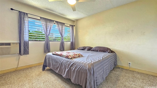 98-441 Kaonohi St Unit 35-3, Aiea, HI 96701 - bedroom with light carpet, a textured ceiling, a textured wall, and ceiling fan