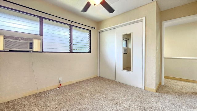 98-441 Kaonohi St Unit 35-3, Aiea, HI 96701 - unfurnished bedroom featuring carpet, a closet, ceiling fan, a textured wall, and cooling unit