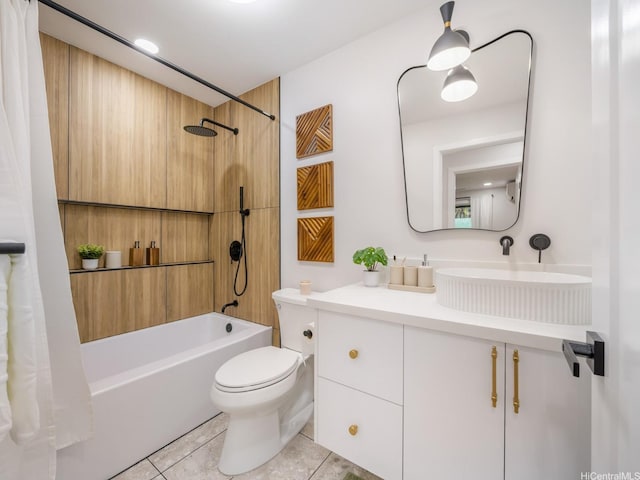 3641 Kumuone St, Honolulu, HI 96822 - full bath with shower / tub combo with curtain, tile patterned flooring, and vanity