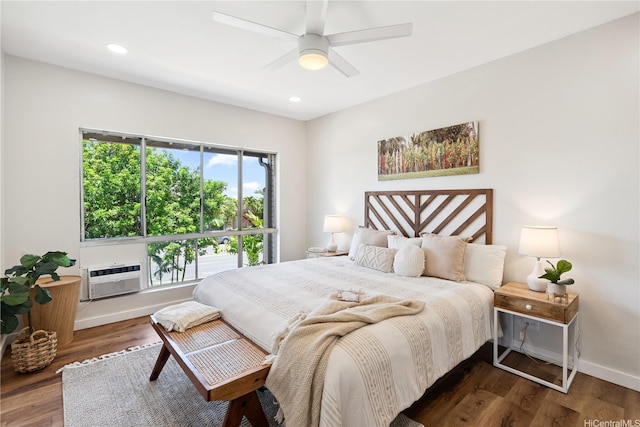 91-985 Puahala St Unit 42R, Ewa Beach, HI 96706 - bedroom featuring wood finished floors, a ceiling fan, and recessed lighting