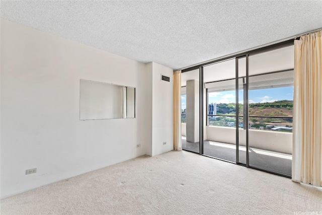 1717 Mott Smith Dr Unit 2212, Honolulu, HI 96822 - carpeted empty room featuring a textured ceiling and expansive windows
