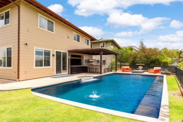 92-5056 Limukele St, Kapolei, HI 96707 - view of swimming pool with a patio area, an outdoor bar, and an outdoor kitchen