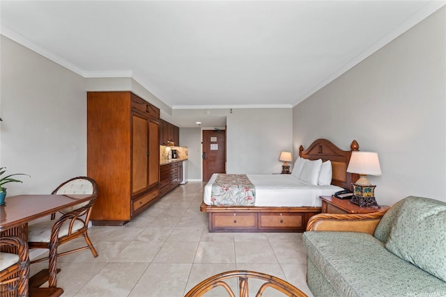 2045 Kalakaua Ave Unit 403, Honolulu, HI 96815 - bedroom featuring ornamental molding and light tile patterned floors