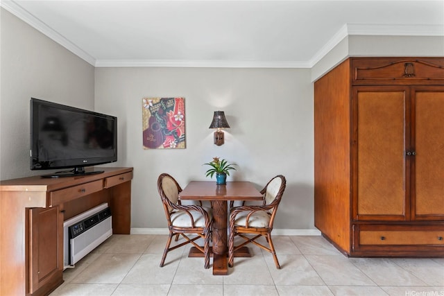 2045 Kalakaua Ave Unit 403, Honolulu, HI 96815 - dining area featuring ornamental molding and light tile patterned floors