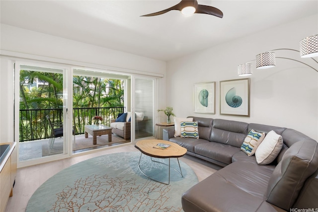 437 Kailua Rd Unit 6107, Kailua, HI 96734 - living area with wood finished floors and ceiling fan