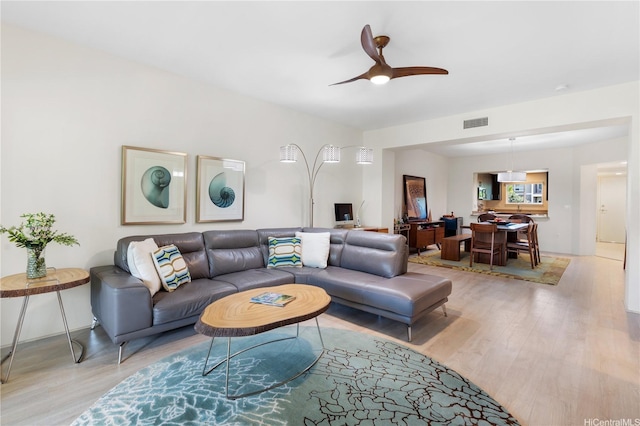 437 Kailua Rd Unit 6107, Kailua, HI 96734 - living room with wood finished floors and ceiling fan