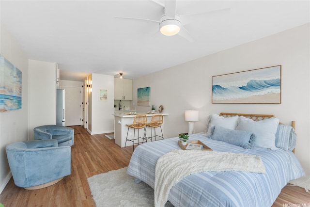 53-549 Kamehameha Hwy Unit 313, Hauula, HI 96717 - bedroom featuring wood finished floors and ceiling fan