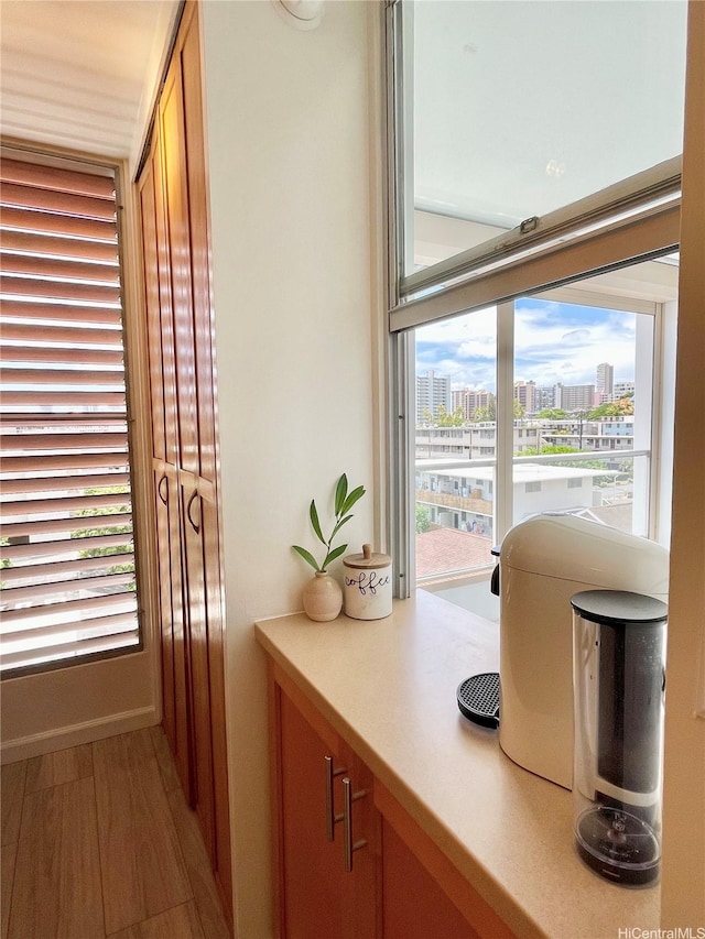1556 Piikoi St Unit 506, Honolulu, HI 96822 - detailed view of wood finished floors and a city view
