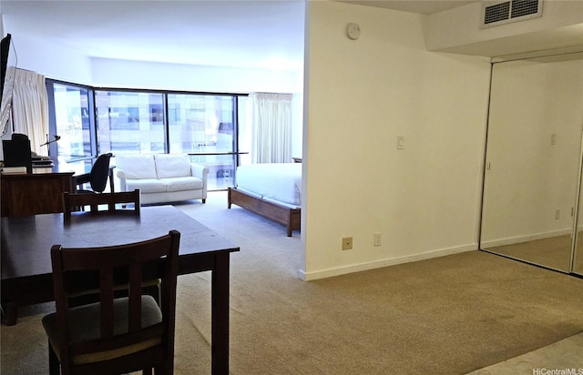 1088 Bishop St Unit 2901, Honolulu, HI 96813 - carpeted dining room with baseboards