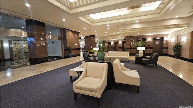 1088 Bishop St Unit 2901, Honolulu, HI 96813 - lobby featuring ornamental molding and recessed lighting