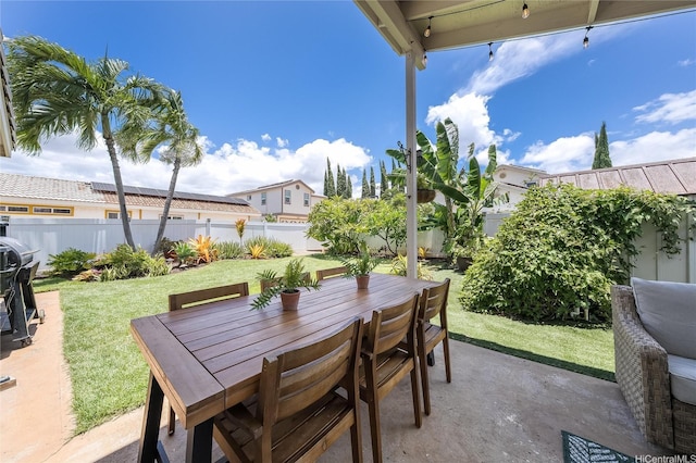 91-1516 Keonekapu St, Ewa Beach, HI 96706 - fenced backyard with outdoor dining area and a patio area
