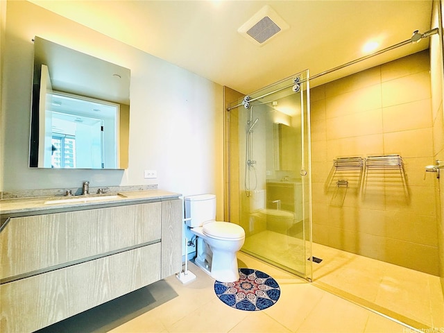 1000 Auahi St Unit 1600, Honolulu, HI 96814 - full bathroom featuring a stall shower, vanity, and tile patterned flooring