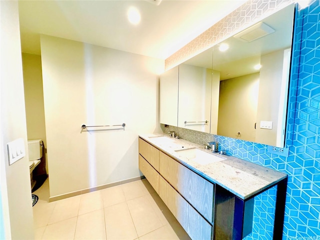 1000 Auahi St Unit 1600, Honolulu, HI 96814 - bathroom with double vanity, recessed lighting, and tile patterned floors
