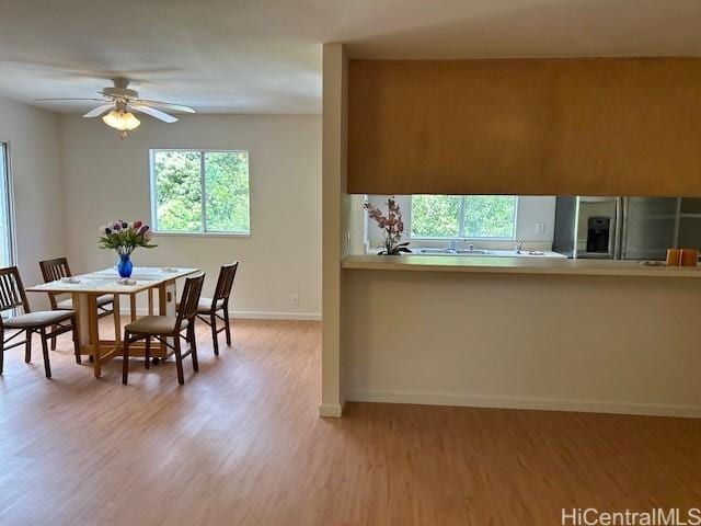 2556 Palolo Pl Unit 4B, Honolulu, HI 96816 - dining space with wood finished floors and ceiling fan