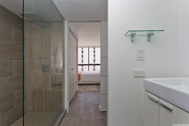320 Liliuokalani Ave Unit 602, Honolulu, HI 96815 - full bath featuring a tile shower, ensuite bathroom, and vanity