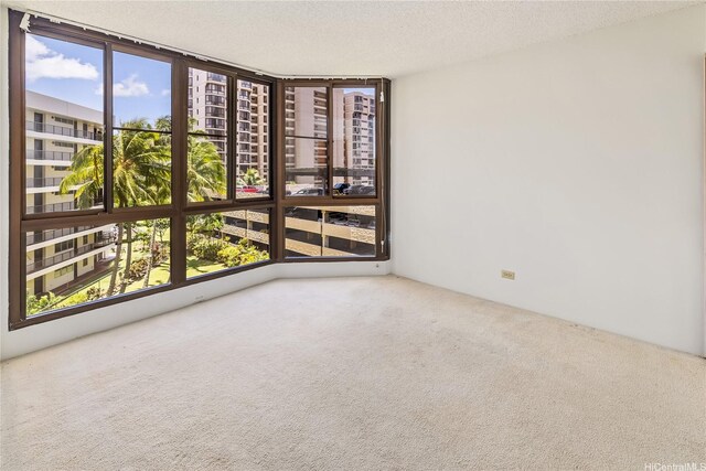 5090 Likini St Unit 501, Honolulu, HI 96818 - empty room featuring carpet floors and a textured ceiling