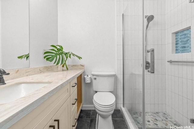 46-145 Humu Pl, Kaneohe, HI 96744 - full bath with vanity, a tile shower, and tile patterned floors