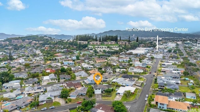 46-145 Humu Pl, Kaneohe, HI 96744 - aerial view of property and surrounding area featuring a mountain backdrop