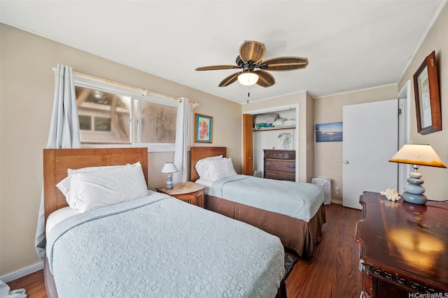 54-217 Kamehameha Hwy, Hauula, HI 96717 - bedroom featuring wood finished floors, a ceiling fan, and a closet