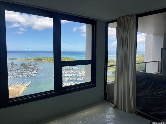 1650 Ala Moana Blvd Unit 2309, Honolulu, HI 96815 - spare room featuring a water view and view of marina