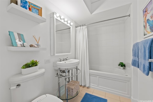 1296 Kapiolani Blvd Unit Ii2407, Honolulu, HI 96814 - full bath with tile patterned floors and shower / bathtub combination with curtain
