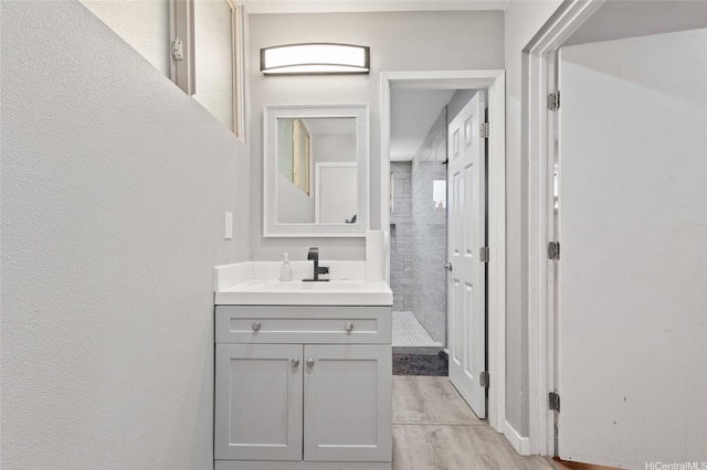 94-555 Awamoi St, Waipahu, HI 96797 - bathroom featuring vanity and wood finished floors