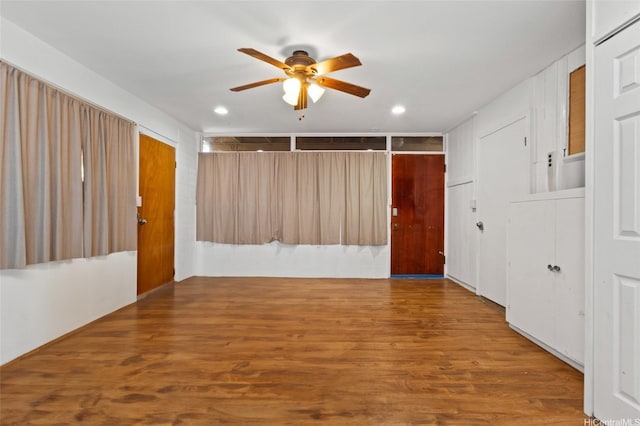 94-555 Awamoi St, Waipahu, HI 96797 - unfurnished room featuring ceiling fan, recessed lighting, and wood finished floors